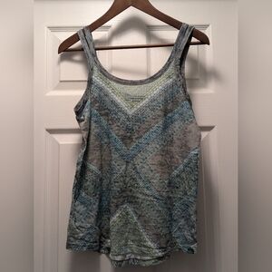 Prana blue/green patterned tank size small